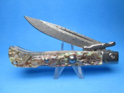 9" AKC Faux Abalone Damascus "Roma" Swinguard