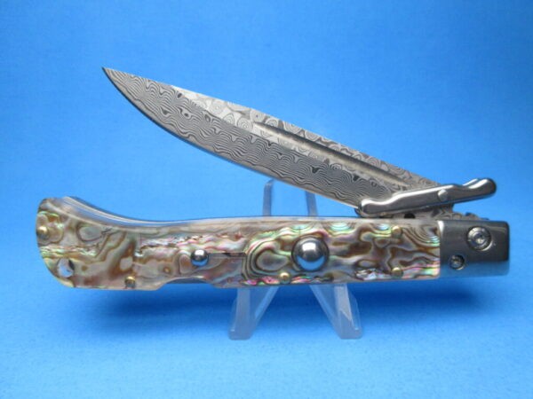 9" AKC Faux Abalone Damascus "Roma" Swinguard