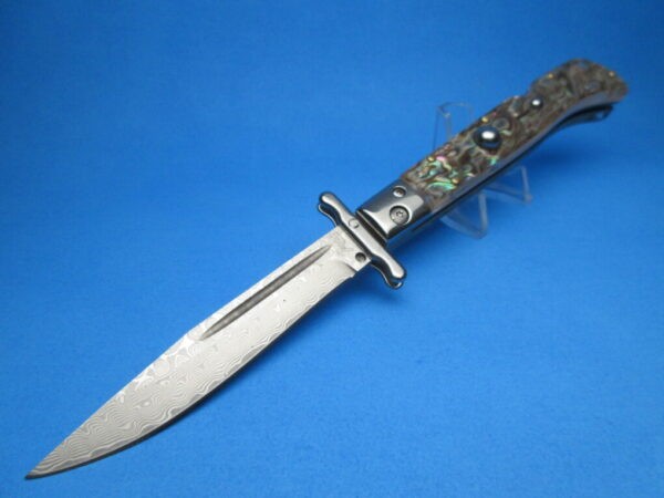 9" AKC Faux Abalone Damascus "Roma" Swinguard