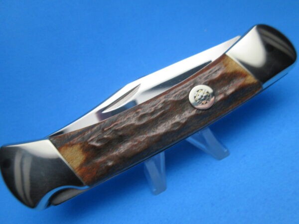 Custom Buck Buffalo Horn 110 Automatic Conversion Knife