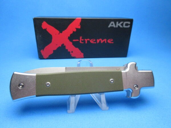 AKC Shadow 9'' Green Handle Stonewashed