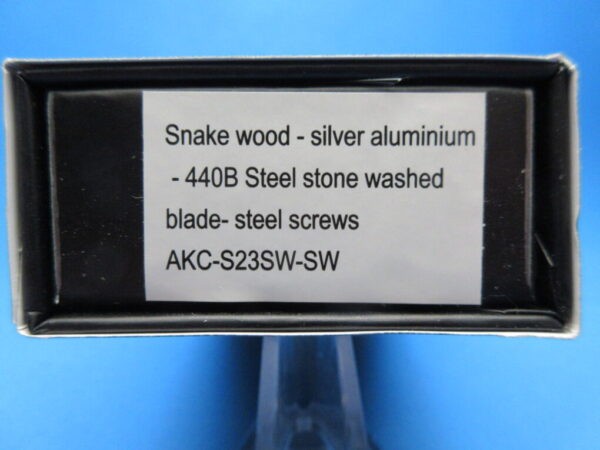AKC Shadow 9'' Snakewood Handle Stonewashed
