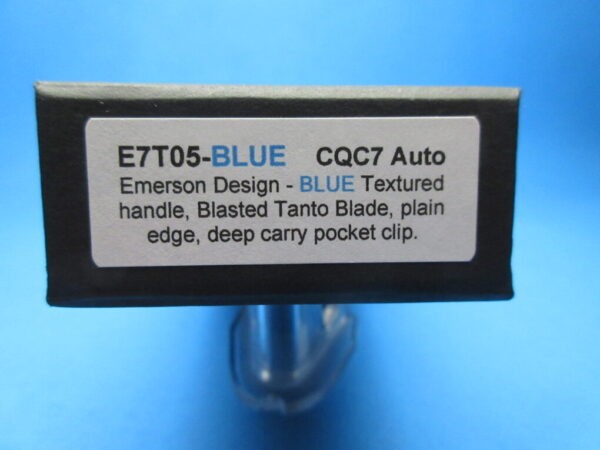 EMERSON CQC7 Blue Jigged Handle Tanto Blasted Plain-Edge Blade