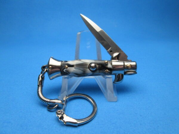 Italian Picklock Imit. Buffalo Keychain 3.9" Bayonet Switchblade