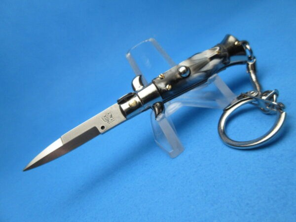 Italian Picklock Imit. Buffalo Keychain 3.9" Bayonet Switchblade