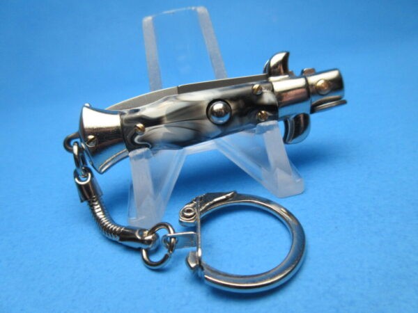 Italian Picklock Imit. Buffalo Keychain 3.9" Bayonet Switchblade