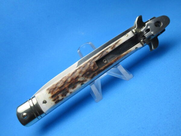 Antler Horn Leverlock Stiletto Switchblade