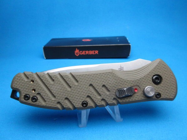 Gerber Propel Green SS Downrange Auto Tanto Point Plain-Edge Switchblade Knife