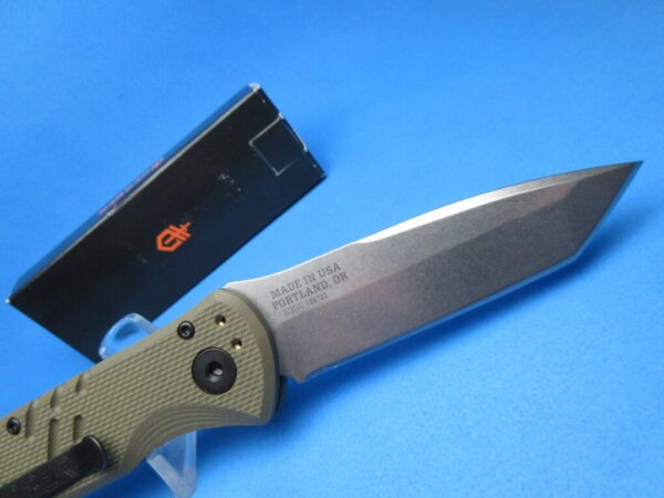 Gerber Propel Green SS Downrange Auto Tanto Point Plain-Edge Switchblade Knife