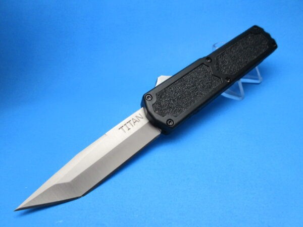 Black Titan 2 OTF 8" Single-Edge Plain-Edge Tanto Blade