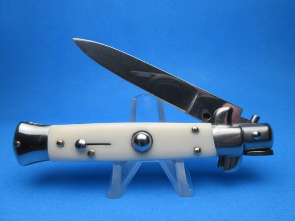 Italian Stiletto 8" Imit. Ivory Flat Grind Switchblade