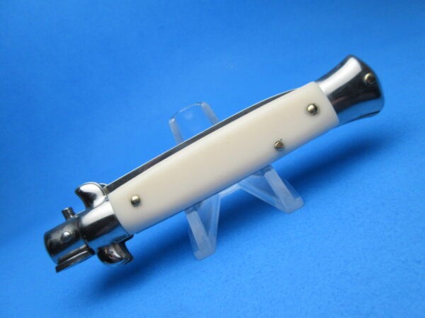 Italian Stiletto 8" Imit. Ivory Flat Grind Switchblade