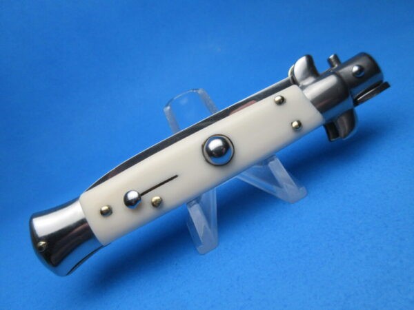 Italian Stiletto 8" Imit. Ivory Flat Grind Switchblade