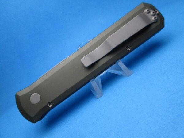 PROTECH GODFATHER GREEN HANDLE PLAIN BLASTED BLADE 920