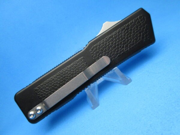 8" Lightning OTF Kriss with Black Handle & Silver Button