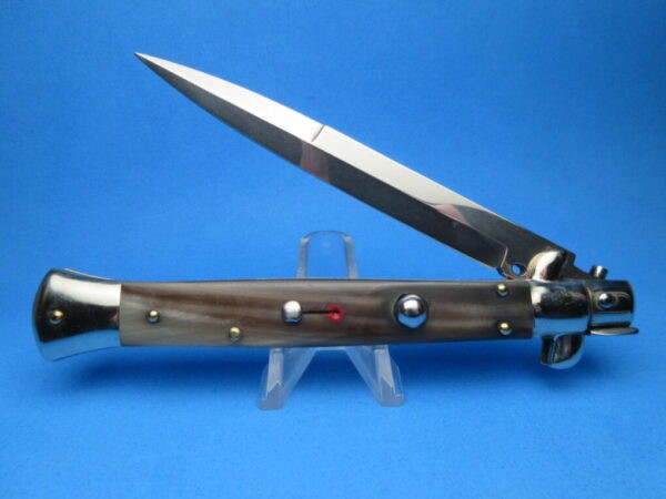 Frank Beltrame 11" French Point Horn Bayonet Picklock Switchblade #040