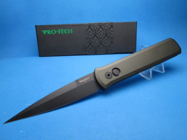 PROTECH GODFATHER GREEN HANDLE TACTICAL BLADE PLAIN EDGE