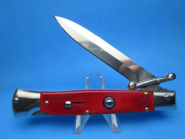 9'' AKC Red Pakkawood Polished Bayonet Swinguard
