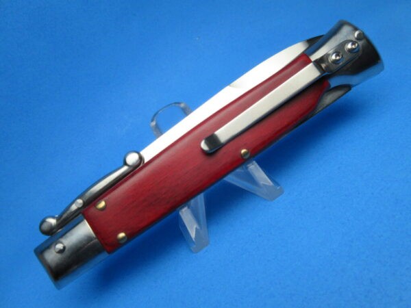 9'' AKC Red Pakkawood Polished Bayonet Swinguard