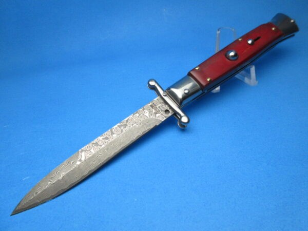 9'' AKC Red Pakkawood Damascus Bayonet Swinguard