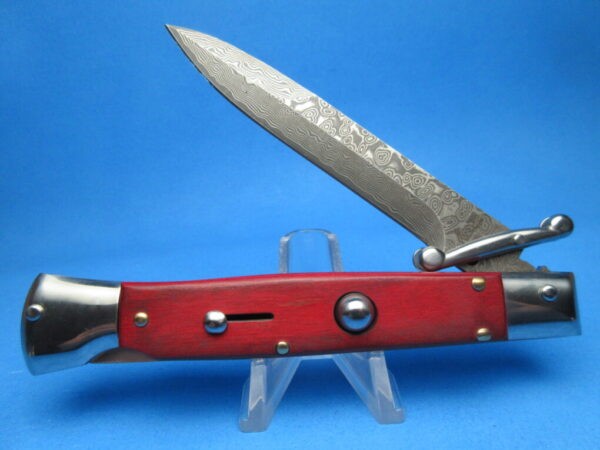 9'' AKC Red Pakkawood Damascus Bayonet Swinguard