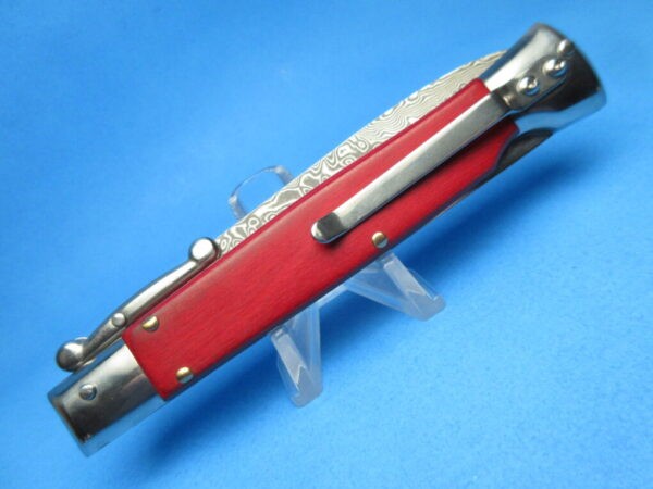 9'' AKC Red Pakkawood Damascus Bayonet Swinguard
