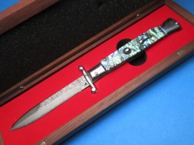 9'' AKC Abalone Damascus Bayonet Swinguard