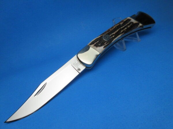 Custom Buck Sambar Stag 110 Automatic Conversion Knife