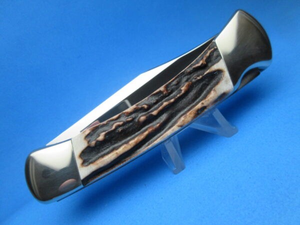 Custom Buck Sambar Stag 110 Automatic Conversion Knife