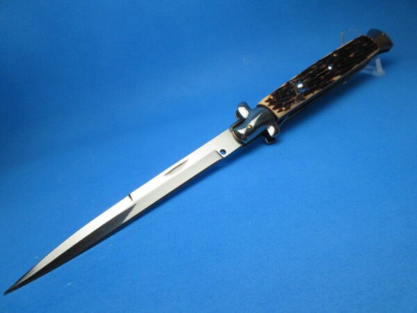 Imitation Stag Polished 12" Switchblade