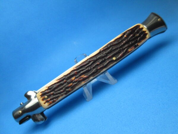 Imitation Stag Polished 12" Switchblade