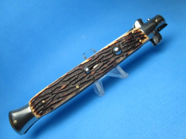 Imitation Stag Polished 12" Switchblade