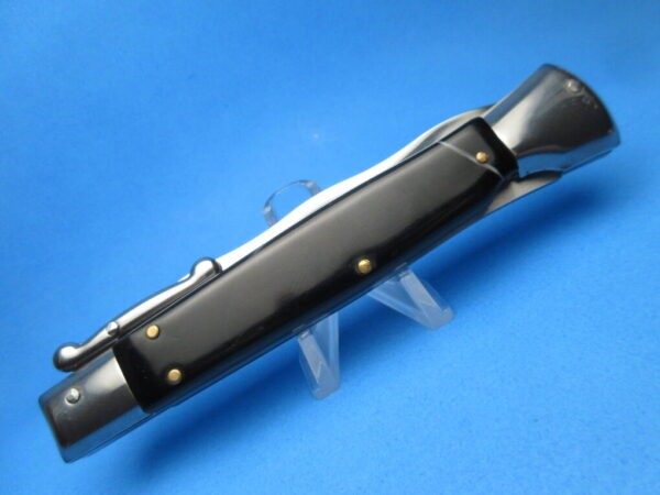 9" Black Marble Italian Kriss Stiletto Clone Switchblade Knife
