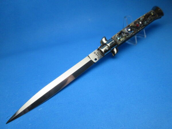 Frank Beltrame 11" Abalone Dagger Picklock Switchblade #020