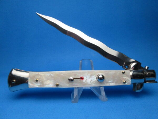 Frank Beltrame 11" Mother Of Pearl Kriss Picklock Switchblade #098