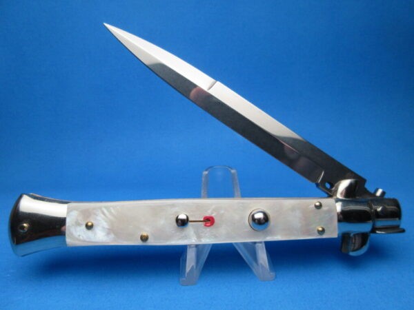 Frank Beltrame 11" Mother Of Pearl Bayonet Picklock Switchblade #005