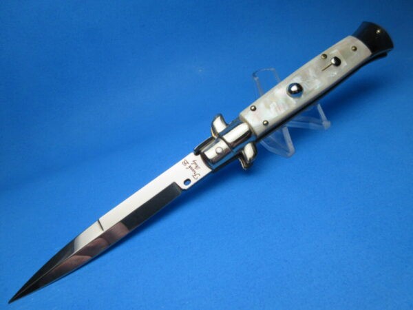 Frank Beltrame 2023 9" Mother Of Pearl Bayonet Picklock Switchblade