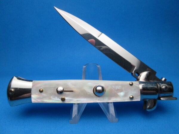 Frank Beltrame 2023 9" Mother Of Pearl Bayonet Picklock Switchblade