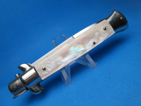 Frank Beltrame 2023 9" Mother Of Pearl Bayonet Picklock Switchblade