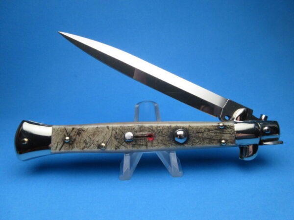 Frank Beltrame 11" Rams Horn Dagger Red Dot Picklock Switchblade