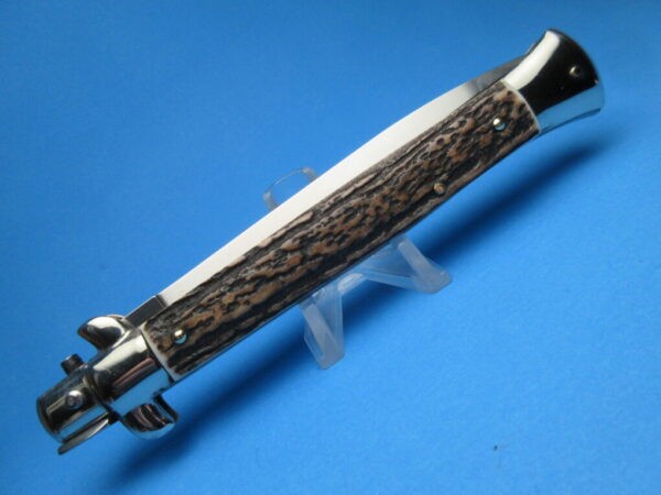 Frank Beltrame 11" Stag Horn Dagger Red Dot Picklock Switchblade