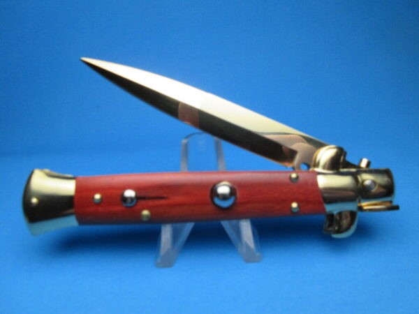 Frank Beltrame 9" Stag Horn Gold Bayonet Switchblade