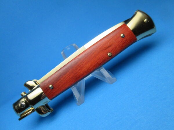 Frank Beltrame 9" Stag Horn Gold Bayonet Switchblade