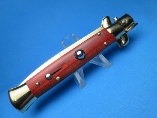 Frank Beltrame 9" Stag Horn Gold Bayonet Switchblade
