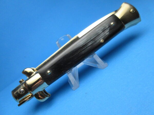 Frank Beltrame 9" Brazilian Horn Gold Bayonet Switchblade #2
