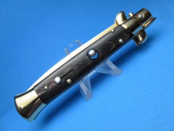 Frank Beltrame 9" Buffalo Horn Gold Bayonet Switchblade #2