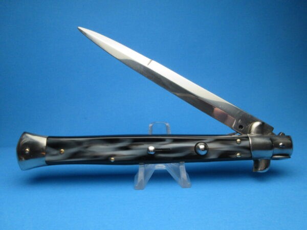 13" Italian Stiletto Buffalo Horn Bayonet Switchblade