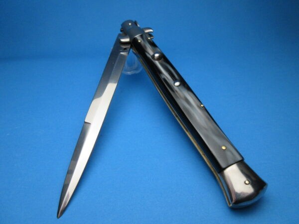 13" Italian Stiletto Buffalo Horn Bayonet Switchblade