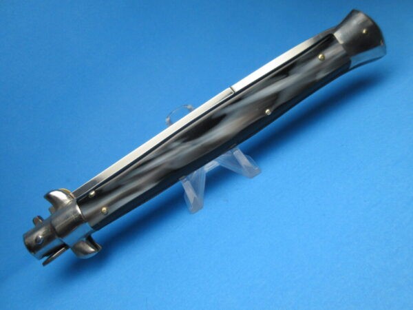 13" Italian Stiletto Buffalo Horn Bayonet Switchblade
