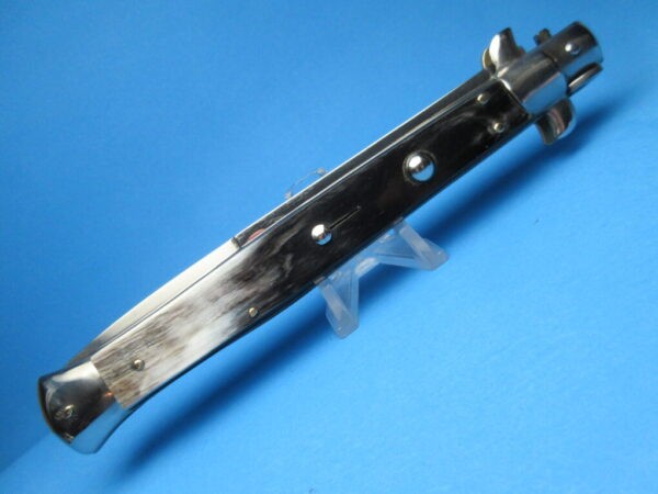 13" Italian Stiletto Buffalo Horn Bayonet Switchblade